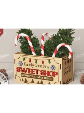 Σετ των 2 Intra απο ξύλο plywood 3mm-4mm πάχος Τρισδιάστατο κουτί χριστουγεννιάτικων λιχουδιών με Δίασταση 15x15 cm INTRAFABR-111221470