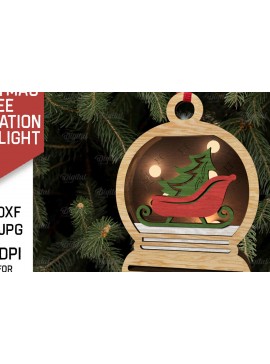 Σετ των 2 Intra απο ξύλο plywood 3mm-4mm πάχος Τρισδιάστατη διακόσμηση Χριστουγεννιάτικου Δέντρου Δίασταση 15x15 cm INTRAFABR-107623280