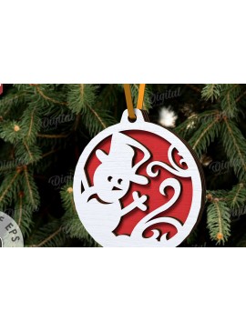 Σετ των 2 Intra απο ξύλο plywood 3mm-4mm πάχος Τρισδιάστατη διακόσμηση Χριστουγεννιάτικου Δέντρου Δίασταση 15x15 cm INTRAFABR-107889388