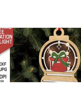 Σετ των 2 Intra απο ξύλο plywood 3mm-4mm πάχος Τρισδιάστατη διακόσμηση Χριστουγεννιάτικου Δέντρου Δίασταση 15x15 cm INTRAFABR-107623070