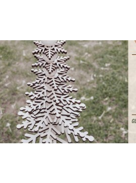 Σετ των 2 Intra απο ξύλο plywood 3mm-4mm πάχος 3D στολίδια χριστουγεννιάτικων δέντρων Δίασταση 12x20 cm INTRAFABR-49279017