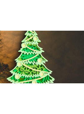 Σετ των 2 Intra απο ξύλο plywood 3mm-4mm πάχος 3D Χριστουγεννιάτικο Δέντρο 6 στρώσεων Δίασταση 30x30 cm INTRAFABR-77142897