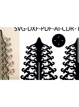 Σετ των 2 Intra απο ξύλο plywood 3mm-4mm πάχος Πρότυπο λέιζερ τρισδιάστατου χριστουγεννιάτικου δέντρου Δίασταση 15x15 cm INTRAFABR-103109436