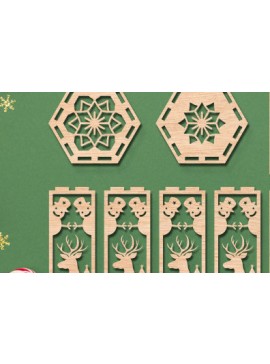 Σετ των 2 Intra απο ξύλο plywood 3mm-4mm πάχος 3D Χριστουγεννιάτικο ξύλινο φανάρι με λέιζερ Δίασταση 15x15 cm INTRAFABR-83211492