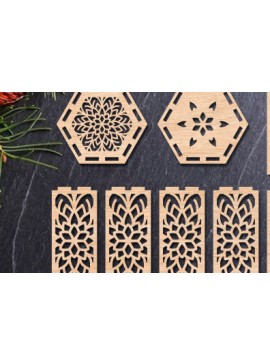 Σετ των 2 Intra απο ξύλο plywood 3mm-4mm πάχος 3D Χριστουγεννιάτικο ξύλινο φανάρι με λέιζερ Δίασταση 15x15 cm INTRAFABR-83301670