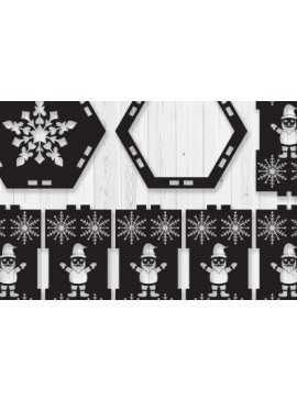 Σετ των 2 Intra απο ξύλο plywood 3mm-4mm πάχος 3D Χριστουγεννιάτικο ξύλινο φανάρι με λέιζερ Δίασταση 15x15 cm INTRAFABR-50097538