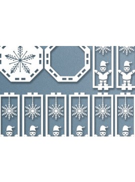 Σετ των 2 Intra απο ξύλο plywood 3mm-4mm πάχος 3D Χριστουγεννιάτικο ξύλινο φανάρι με λέιζερ Δίασταση 15x15 cm INTRAFABR-50097586