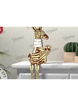 Σετ των 2 Intra απο ξύλο plywood 3mm-4mm πάχος 3D Χριστουγεννιάτικο σχέδιο κοπής με λέιζερ Zebra Δίασταση 15x15 cm INTRAFABR-111128531