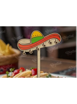 Intra απο ξύλο plywood 3mm-4mm πάχος 3D Cinco De Mayo Cake Topper Cut  Δίασταση 30x20 cm INTRAFABR-119489341
