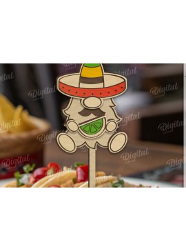 Σετ των 2 Intra απο ξύλο plywood 3mm-4mm πάχος 3D Cinco De Mayo Cake Topper Cut  Δίασταση 30x20 cm INTRAFABR-119489408