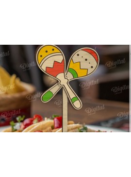 Intra απο ξύλο plywood 3mm-4mm πάχος 3D Cinco De Mayo Cake Topper Cut  Δίασταση 30x20 cm INTRAFABR-119489486