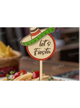 Σετ των 2 Intra απο ξύλο plywood 3mm-4mm πάχος 3D Cinco De Mayo Cake Topper Cut  Δίασταση 30x20 cm INTRAFABR-119489253