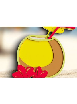 Intra απο ξύλο plywood 3mm-4mm πάχος 3D Cocktail 5 Layer - Coconut Δίασταση 30x30 cm INTRAFABR-101201379