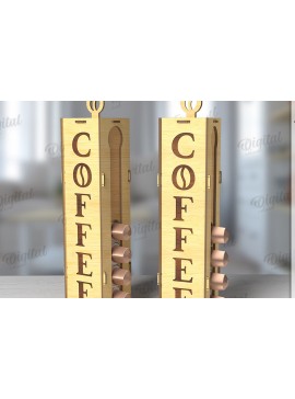 Σετ των 2 Intra απο ξύλο plywood 3mm-4mm πάχος Τρισδιάστατη θήκη για καφέ με λέιζερ Δίασταση 30x20 cm INTRAFABR-120105616