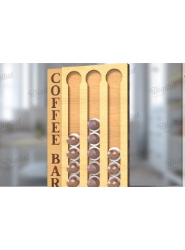 Intra απο ξύλο plywood 3mm-4mm πάχος Τρισδιάστατη θήκη για καφέ με λέιζερ Δίασταση 30x20 cm INTRAFABR-120105815