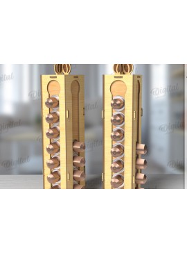 Σετ των 2 Intra απο ξύλο plywood 3mm-4mm πάχος Τρισδιάστατη θήκη για καφέ με λέιζερ Δίασταση 30x20 cm INTRAFABR-120105546