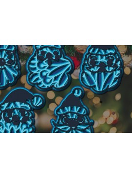 Σετ των 2 Intra απο ξύλο plywood 3mm-4mm πάχος 3D Cricut Χριστουγέννων Santa Δίασταση 15x15 cm INTRAFABR-36340189