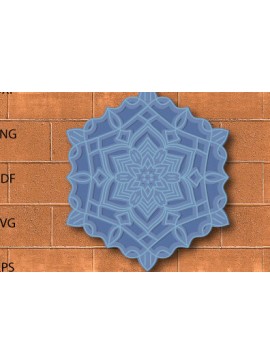 Σετ των 2 Intra απο ξύλο plywood 3mm-4mm πάχος Τρισδιάστατη διακοσμητική στρώση μπαμπά Mandala 7 Δίασταση 30x30 cm INTRAFABR-15009039