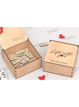 Intra απο ξύλο plywood 3mm-4mm πάχος 3D Date Night Box & Tokens Cut  Δίασταση 30x20 cm INTRAFABR-115368758