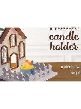 Σετ των 2 Intra απο ξύλο plywood 3mm-4mm πάχος Κηροπήγια τρισδιάστατης διακόσμησης House Δίασταση 30x20 cm INTRAFABR-80706113