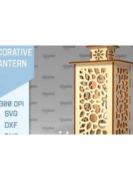 Σετ των 2 Intra απο ξύλο plywood 3mm-4mm πάχος Τρισδιάστατο Διακοσμητικό Φανάρι Cut  Δίασταση 30x20 cm INTRAFABR-93548850