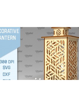 Σετ των 2 Intra απο ξύλο plywood 3mm-4mm πάχος Τρισδιάστατο Διακοσμητικό Φανάρι Cut  Δίασταση 30x20 cm INTRAFABR-93548924