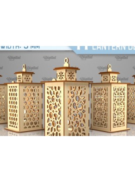 Σετ των 2 Intra απο ξύλο plywood 3mm-4mm πάχος Δέσμη κοπής με λέιζερ τρισδιάστατα διακοσμητικά φανάρια Δίασταση 30x20 cm INTRAFABR-93530774