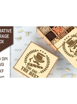 Σετ των 2 Intra απο ξύλο plywood 3mm-4mm πάχος Τρισδιάστατο διακοσμητικό κουτί αποθήκευσης Δίασταση 30x20 cm INTRAFABR-98044904