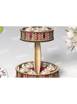 Σετ των 2 Intra απο ξύλο plywood 3mm-4mm πάχος Τρισδιάστατος διακοσμητικός δίσκος κοπής με λέιζερ Δίασταση 30x20 cm INTRAFABR-110745526