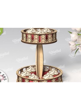 Σετ των 2 Intra απο ξύλο plywood 3mm-4mm πάχος Τρισδιάστατος διακοσμητικός δίσκος κοπής με λέιζερ Δίασταση 30x20 cm INTRAFABR-110745677