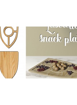 Σετ των 2 Intra απο ξύλο plywood 3mm-4mm πάχος 3D Design. Πιάτα σνακ Δίασταση 30x20 cm INTRAFABR-79220272