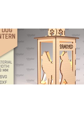 Intra απο ξύλο plywood 3mm-4mm πάχος Τρισδιάστατη κοπή φαναριού σκύλου με λέιζερ. Τρισδιάστατη λάμπα Δίασταση 30x20 cm INTRAFABR-90003391