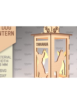 Intra απο ξύλο plywood 3mm-4mm πάχος Τρισδιάστατη κοπή φαναριού σκύλου με λέιζερ. Τρισδιάστατη λάμπα Δίασταση 30x20 cm INTRAFABR-90002900