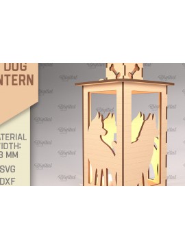 Intra απο ξύλο plywood 3mm-4mm πάχος Τρισδιάστατη κοπή φαναριού σκύλου με λέιζερ. Τρισδιάστατη λάμπα Δίασταση 30x20 cm INTRAFABR-90003241