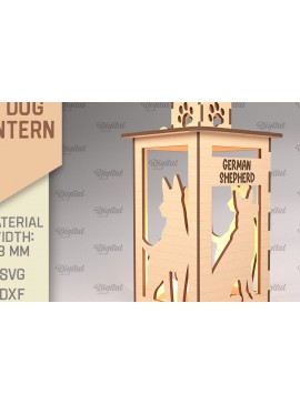 Intra απο ξύλο plywood 3mm-4mm πάχος Τρισδιάστατη κοπή φαναριού σκύλου με λέιζερ. Τρισδιάστατη λάμπα Δίασταση 30x20 cm INTRAFABR-90002836