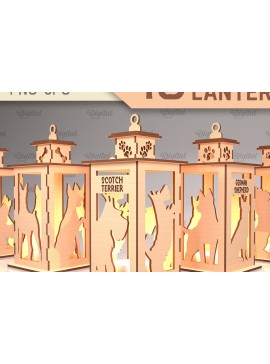 Intra απο ξύλο plywood 3mm-4mm πάχος Δέσμη 3D Dog Lantern Δίασταση 30x20 cm INTRAFABR-89942597