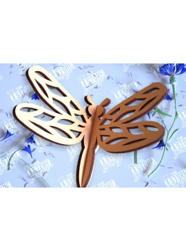 Σετ των 2 Intra απο ξύλο plywood 3mm-4mm πάχος 3D Dragonflie | Summer Design | CNC Δίασταση 30x20 cm INTRAFABR-98268771