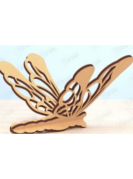 Intra απο ξύλο plywood 3mm-4mm πάχος 3D Dragonfly Cut  | Καλοκαιρινό σχέδιο Δίασταση 30x20 cm INTRAFABR-119898575