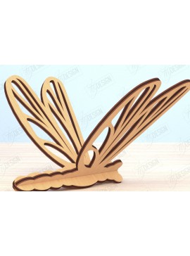 Σετ των 2 Intra απο ξύλο plywood 3mm-4mm πάχος 3D Dragonfly | Summer Design | CNC Δίασταση 30x20 cm INTRAFABR-119484121