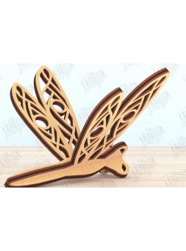 Σετ των 2 Intra απο ξύλο plywood 3mm-4mm πάχος 3D Dragonfly | Summer Design | CNC Δίασταση 30x20 cm INTRAFABR-119538422