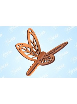 Σετ των 2 Intra απο ξύλο plywood 3mm-4mm πάχος 3D Dragonfly | Summer Design | CNC Δίασταση 30x20 cm INTRAFABR-99202663