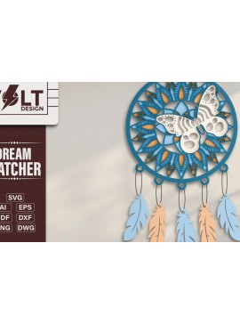 Intra απο ξύλο plywood 3mm-4mm πάχος 3D Dream Catchers Layered BNDLE Δίασταση 20x30 cm INTRAFABR-101690381