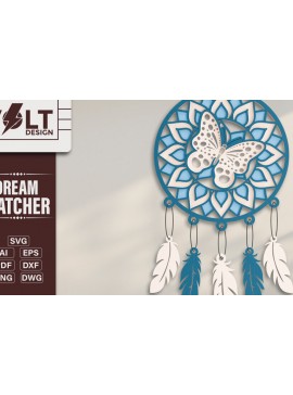 Σετ των 2 Intra απο ξύλο plywood 3mm-4mm πάχος 3D Dream Catchers Layered BNDLE Δίασταση 20x30 cm INTRAFABR-101690418