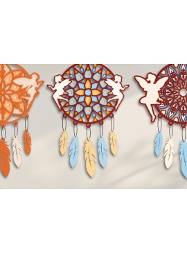 Intra απο ξύλο plywood 3mm-4mm πάχος 3D Dream Catchers Layered BNDLE Δίασταση 20x30 cm INTRAFABR-101690548