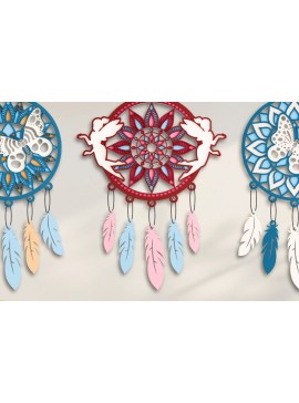 Intra απο ξύλο plywood 3mm-4mm πάχος 3D Dream Catchers Layered BNDLE Δίασταση 20x30 cm INTRAFABR-101690890