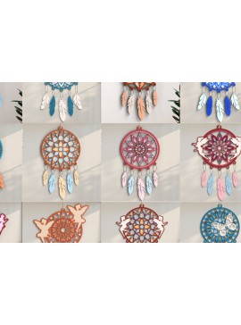 Intra απο ξύλο plywood 3mm-4mm πάχος 3D Dream Catchers Layered BNDLE Δίασταση 20x30 cm INTRAFABR-101794374