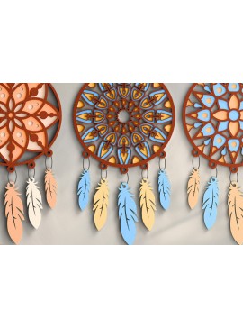Intra απο ξύλο plywood 3mm-4mm πάχος 3D Dream Catchers Layered BNDLE Δίασταση 20x30 cm INTRAFABR-101454189