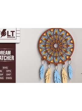 Intra απο ξύλο plywood 3mm-4mm πάχος 3d Dream Catchers Layered Cut File Δίασταση 20x30 cm INTRAFABR-101292671