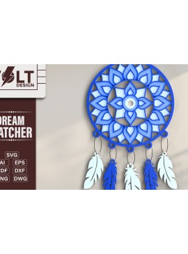 Intra απο ξύλο plywood 3mm-4mm πάχος 3d Dream Catchers Layered Cut File Δίασταση 20x30 cm INTRAFABR-101452152
