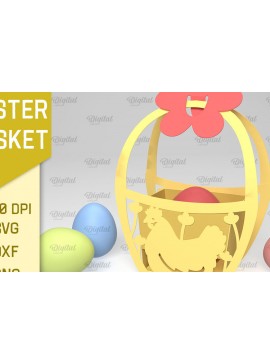 Σετ των 2 Intra απο ξύλο plywood 3mm-4mm πάχος Τρισδιάστατο πασχαλινό καλάθι κοπής χαρτιού. Πασχαλινό Δίασταση 15x15 cm INTRAFABR-89692896